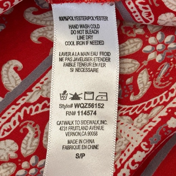 Pleione – Zip Front Sleeveless Print Top – Small - Picture 10 of 10